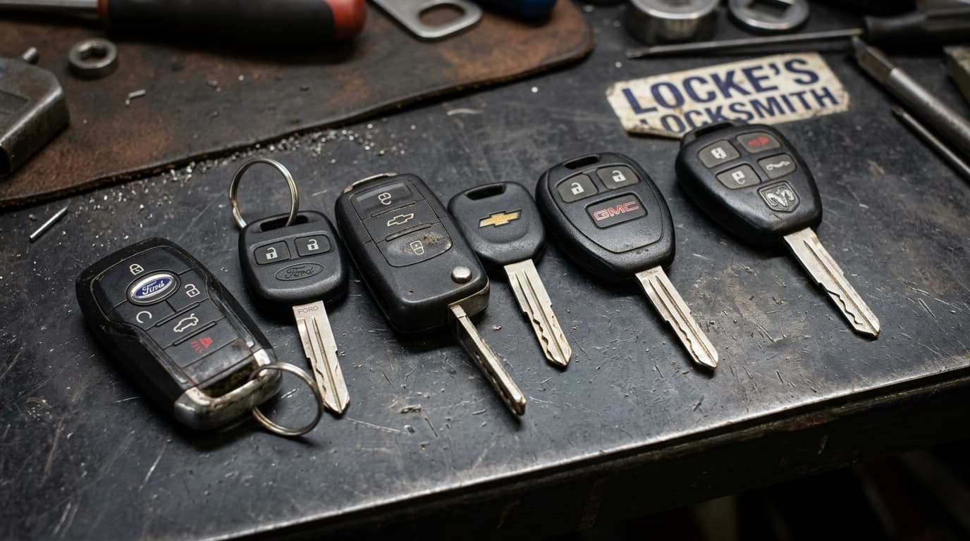Car key fobs, transponder keys, and automotive locksmith tools